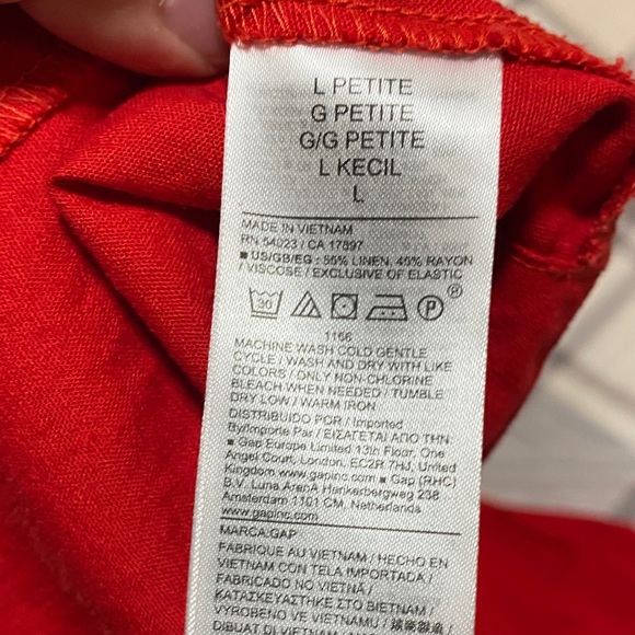 GAP Vibrant Red Women's Mini Flare Dress size Large Petite - Picture 6 of 7